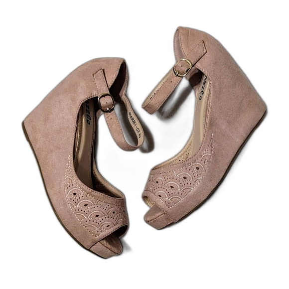 Pazzle Shoes - Blush Pink Wedge Sandals